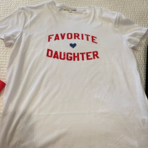 Favorite Daughter White Tee with Red and Blue Accents - Picture 1 of 6